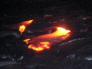 A breakout lava flow, May 29, 2007, west of Kalapana, Hawaii Island
