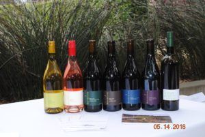 Wines for tasting, at Baker Lane Vineyard's recent wine club fete. 