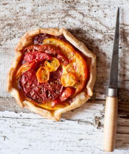 Small tomato galette, made by Dominique Cortara 