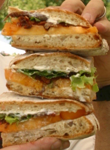 BLT Sandwiches stacked