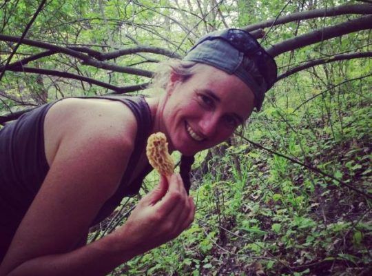 Jill Adams with a wild morel