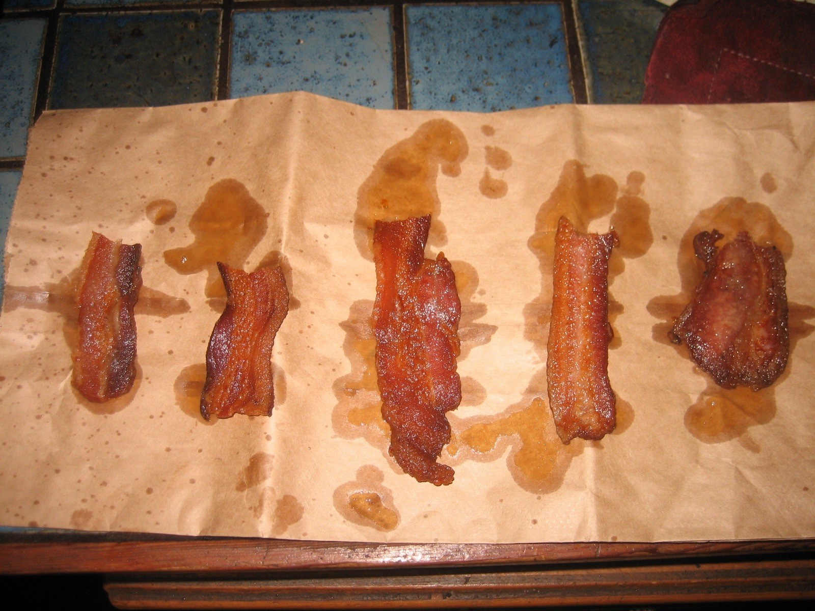 Freshly cooked bacon