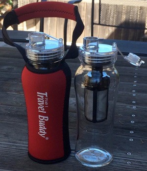 Travels Buddy Water Bottle and Sleeve