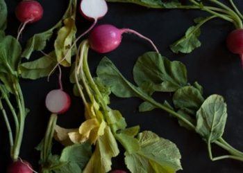 Radishes Cut in half