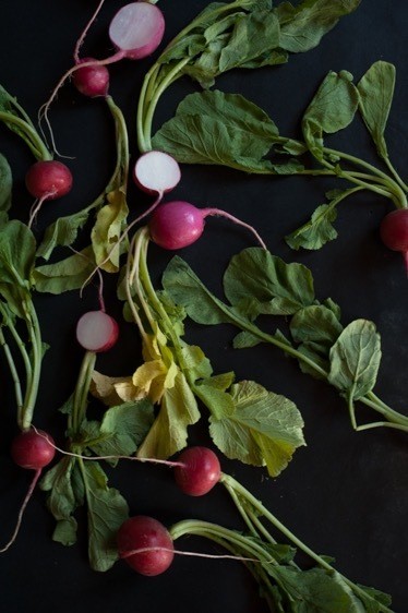 Radishes Cut in half