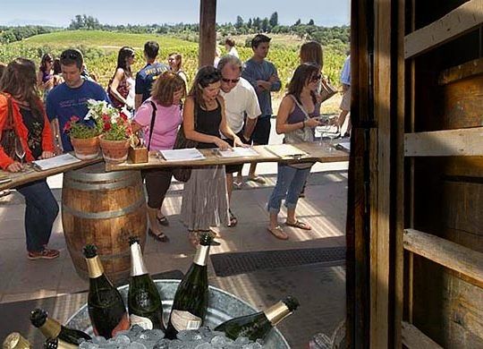 Wine tasters at iron horse vineyards